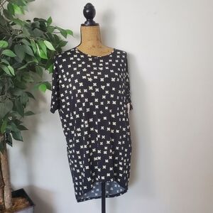 NEW IRMA Lularoe Silky Soft Womens Short Sleeve Shirt Size XXS Black & Cream *